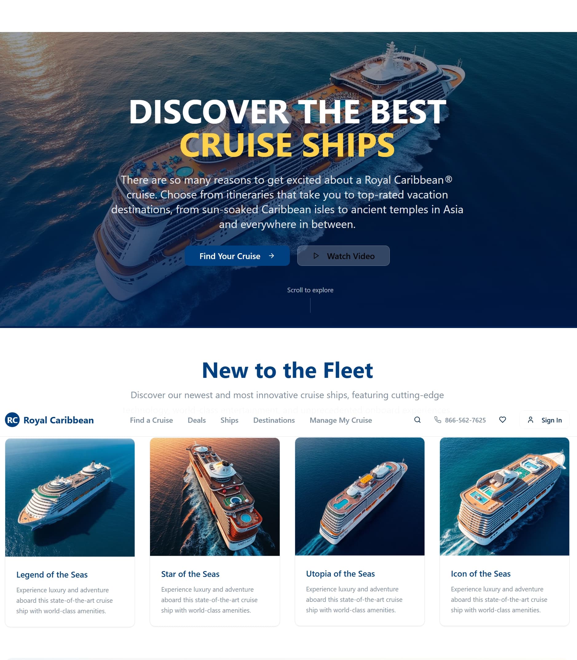 a ship cruise website